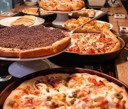 Ilha de pizza no seu evento